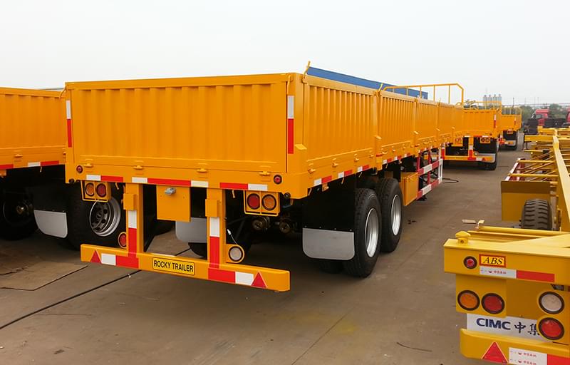 Three-axle Dropside Flatbed/Drop Sider/Cargo Semi-trailer